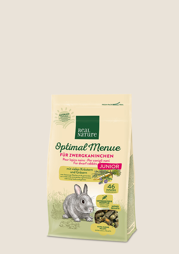 REAL NATURE Menu optimal pour lapins nains juniors avec beaucoup d'herbes et de graminées 1.5KG
