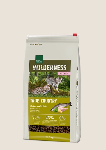 REAL NATURE WILDERNESS TRUE COUNTRY KITTEN Poulet et Poisson 2.5kg