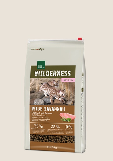 REAL NATURE WILDERNESS WIDE SAVANNAH KITTEN Volaille et agneau 2.5kg