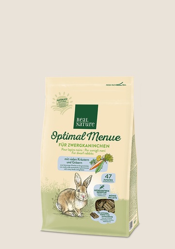 REAL NATURE Menu optimal pour lapins nains avec beaucoup d'herbes et de graminées 1.5kg