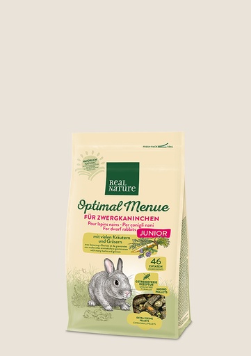 REAL NATURE Menu optimal pour lapins nains juniors avec beaucoup d'herbes et de graminées 1.5KG